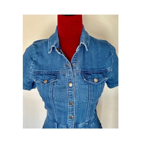 Haute Monde Blue Jean Dress - Picture 3 of 5